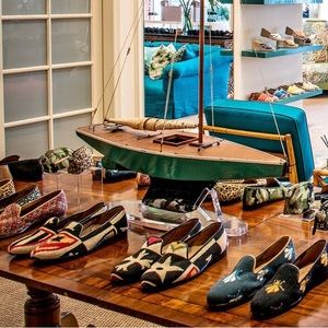 Stubbs & Wootton needle point slippers, used but good condition